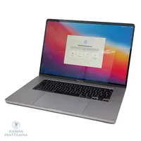 Kannettava tietokone, Apple MacBook Pro 16", model. A2141, sr. C02G2628MD6N, rungon yhdessä kulmassa kolhu, muuten normaaleja käytön jälkiä, ei laturia, suojapussi