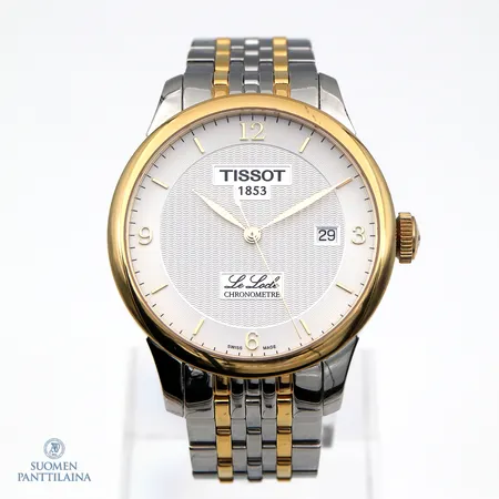 Teräsrannekello Tissot 1853 Le Locle Chronometre, automaatti,  taulun Ø 39mm, ref.T006408A, sn.12HA0223546, rannekkeen pituus 175mm, jatkopaloja, puhdistusliina, kotelo ja laatikko 