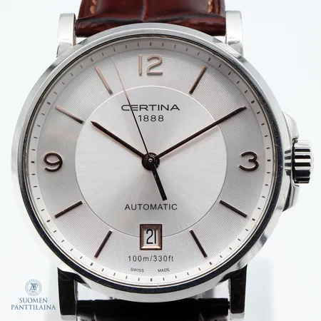 Teräsrannekello Certina DS Caimano, automaatti, ref. C017407A, rungon Ø 37mm, ranneke säädettävissä