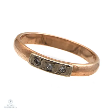 Timanttisormus 3xn.0.01ct, koko 16¾, 585,  Paino: 2,5 g