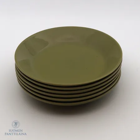 Kuusi lautasta Iittala, Teema, Ø 14cm, vihreä.