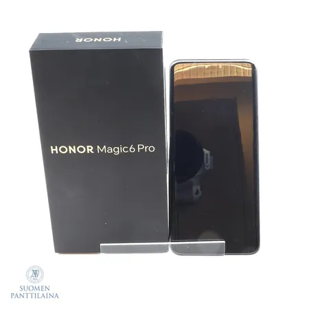 Älypuhelin Honor Magic6 Pro, 12/512gb, väri Epi Green, ostokuitti 10/2024 Gigantti, panssarilasi, uudenveroinen, alkuperäinen pakkaus sekä laturi.