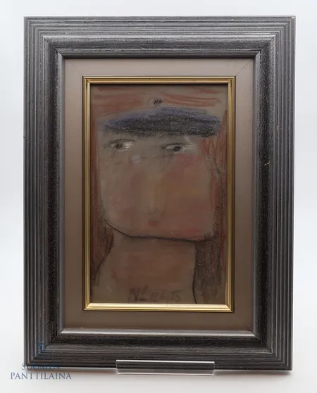 Taulu, pastelli, signeeraus N Lehto, mitat 22X14cm, pientä kulumaa kehyksessä.