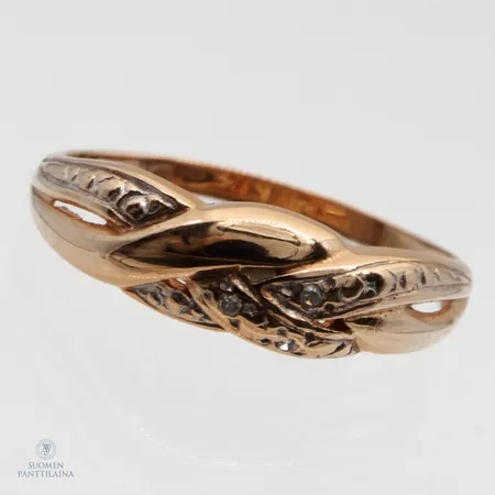 Timanttisormus 3xn.0.005ct, koko 18½, 585,  Paino: 2 g