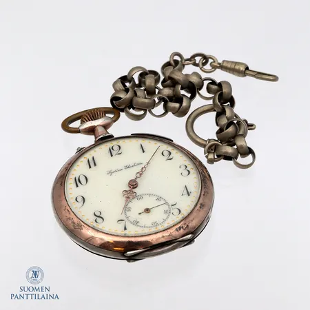 Viallinen taskukello, Systeme Glashütte, kellonperä alpakkaa, 800br,
