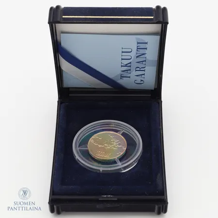 Kultaraha, Suomi, nimellisarvo 1000mk, Suomen Itsenäisyys 75v, 900,  Paino: 9 g