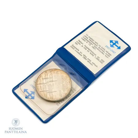 Juhlaraha, Suomen itsenäisyyden kunniaksi 1917-1967, nimellisarvo 10mk, 900 Paino: 24 g