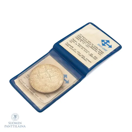 Juhlaraha, Suomen itsenäisyyden kunniaksi 1917-1967, nimellisarvo 10mk, 900, Paino: 24 g