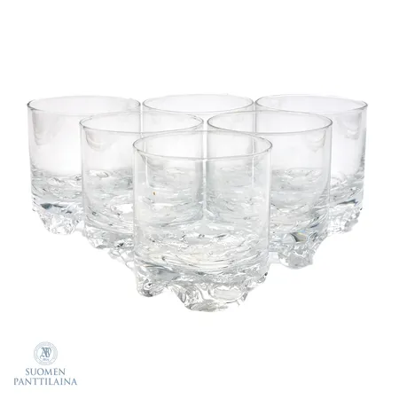 Kuusi grogilasia, Gaissa, Iittala, design Tapio Wirkkala, 28cl