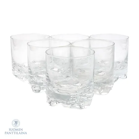 Kuusi grogilasia, Gaissa, Iittala, design Tapio Wirkkala, 28cl