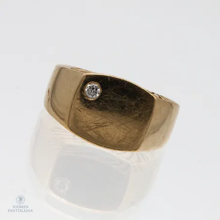 Timanttikantasormus 1xn0.06ct, koko 19, 585br,  Paino: 10,8 g