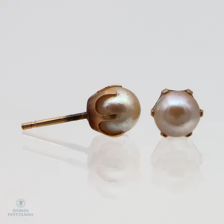 Helmikorvakorut, Ø 5,7mm, taustat puuttuu, 585br,  Paino: 1 g