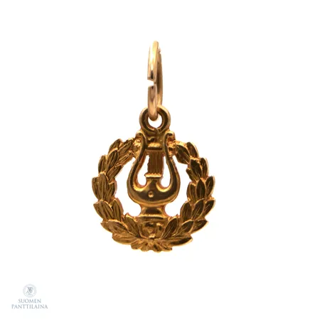 Lyyra-riipus, korkeus 16mm, 585,  Paino: 0,8 g