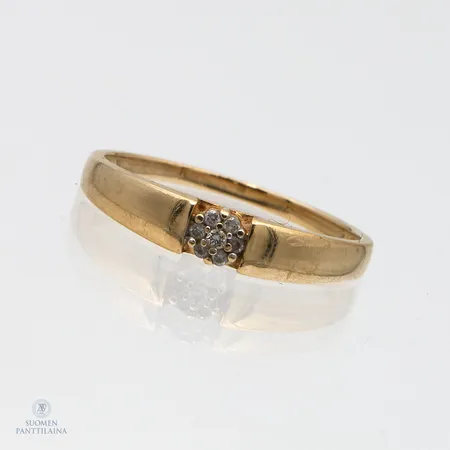 Timanttisormus 7xn.0.005ct, koko 18¾, 585,  Paino: 2,5 g