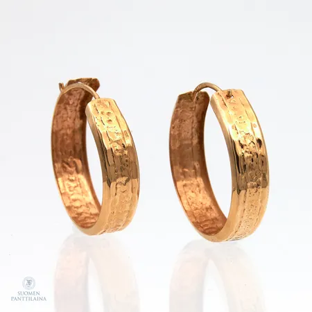 Kuvioidut korvarenkaat, leveys 4,6mm, Ø 18,7mm, 585, Paino: 1,1 g