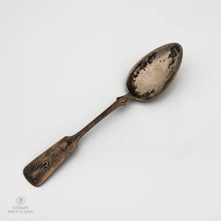 Jälkiruokalusikka, Musla, kaiverrettu, pituus 170mm, 813,  Paino: 27,9 g