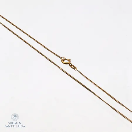 Panssarikaulaketju, pituus 44cm, leveys 1mm, 585,  Paino: 1,7 g