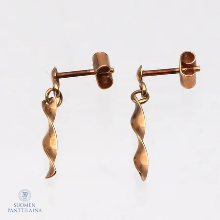 Kierre-korvakorut, korkeus 25mm, leveys 3mm, 585,  Paino: 1,1 g