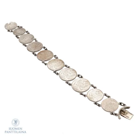Hopearaha-ranneketju, pituus 200mm, leveys 18mm, 500,  Paino: 25,4 g