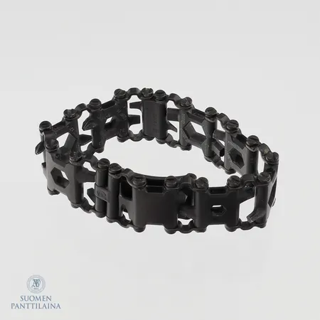Leatherman Tread Metric Stainless monitoimityökaluranneke, ohje ja säilytysrasia. 
