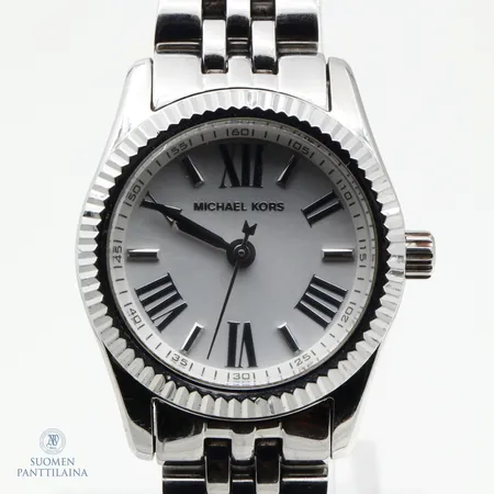 Teräsrannekello Michael Kors,MK-3228, quartz; paristo loppunut, rungon Ø 26mm, rannekkeen pituus 150mm, pieniä käytön jälkiä