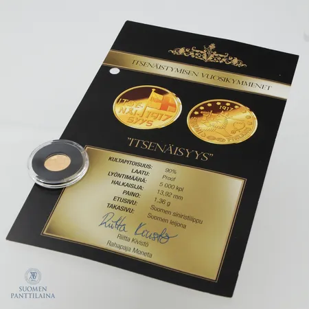 Kultakolikko, Itsenäistymisen vuosikymmenet, "Itsenäisyys", 900,  Paino: 1,4 g
