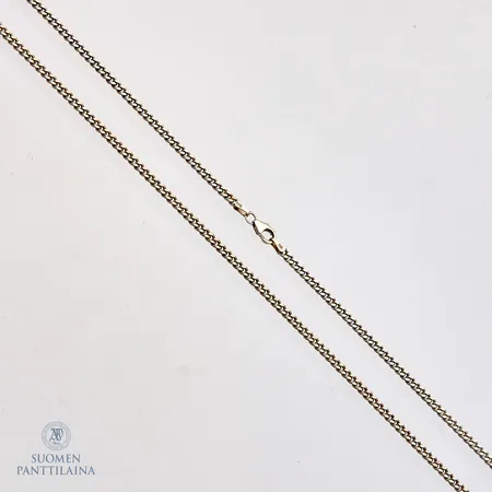Panssarikaulaketju, pituus 50cm, leveys 3mm, lukon mekanismi löystynyt, 925,  Paino: 9,8 g