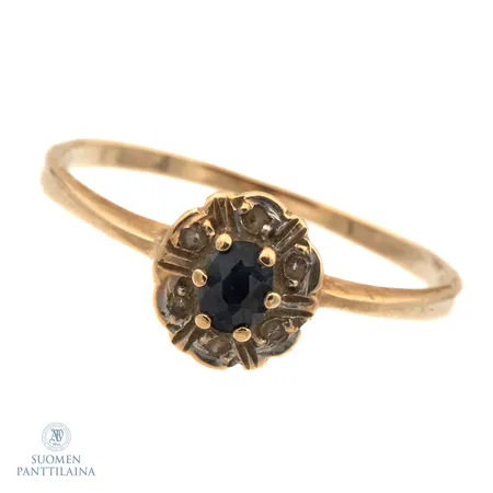 Diana-sormus timanteilla 6xn.0.005ct, koko 18¼, 585br,  Paino: 1,6 g