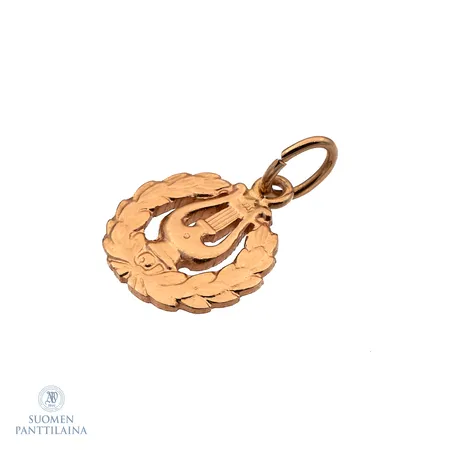 Lyyra-riipus, korkeus 15mm, 585,  Paino: 0,9 g