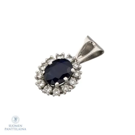 Diana-kiviriipus timanteilla 12xn.0.03ct, korkeus 20mm, 585br valkokulta,  Paino: 2,4 g