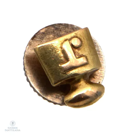Kultainen rintamerkki, korkeus 9mm, 585br,  Paino: 1,9 g