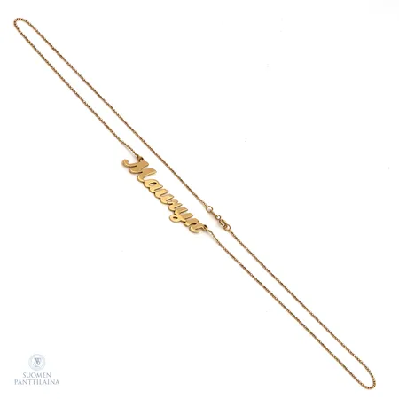 Nimi-kaulakoru, pituus 43cm, 750,  Paino: 4,5 g