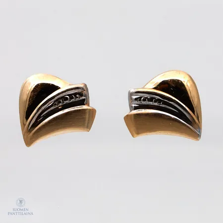Korvakorut, toinen tausta 925 hopea, korkeus 13mm, 585br,  Paino: 1,2 g