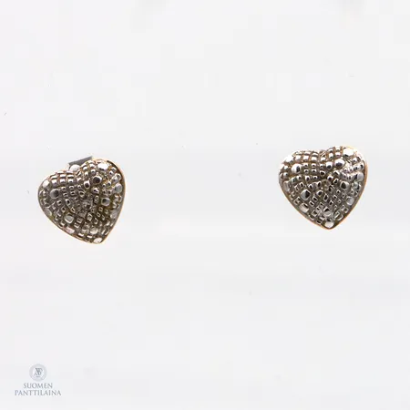 Timanttikorvakorut 2xn.0.003ct, taustat hopeaa, korkeus 6mm, 585br,  Paino: 1 g