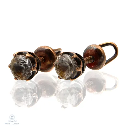 Kivikorvakorut, ruuvitaustat, korkeus 5mm, 585br,  Paino: 1,7 g