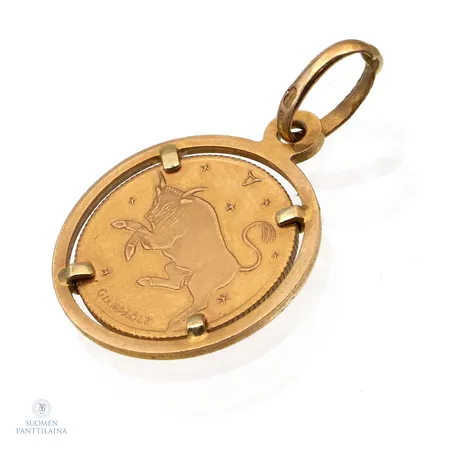 Horoskooppi-riipus, Härkä, korkeus 28mm, 585,  Paino: 3,4 g