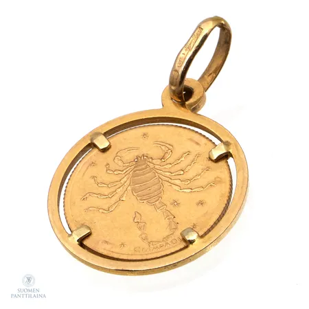 Horoskooppi-riipus, Skorpioni, korkeus 28mm, 585,  Paino: 3,4 g