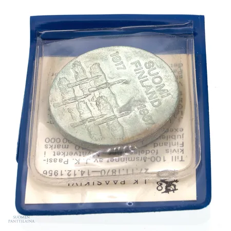 Juhlaraha, Suomen itsenäisyyden kunniaksi 1917-1967, nimellisarvo 10mk, 900, Paino: 24,1 g
