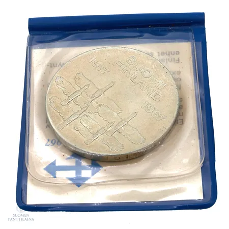 Juhlaraha, Suomen itsenäisyyden kunniaksi 1917-1967, nimellisarvo 10mk, 900, Paino: 24 g