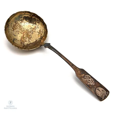 Perunalusikka, Musla, kaiverrettu, pituus 182mm, 813,  Paino: 50,1 g