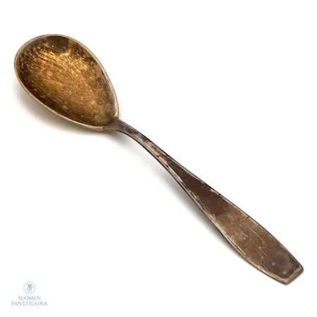 Sokerilusikka, Matta/Tasapää, kaiverrettu, pituus 121mm, 813,  Paino: 13 g