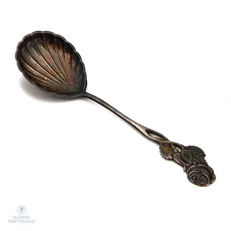 Sirotinlusikka, Ruusu, kaiverrettu, pituus 133mm, 813,  Paino: 17,5 g