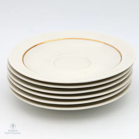 Kuusi aluslautasta, Harlekiini, Arabia, Design Inkeri Leivo, Ø140mm, 
