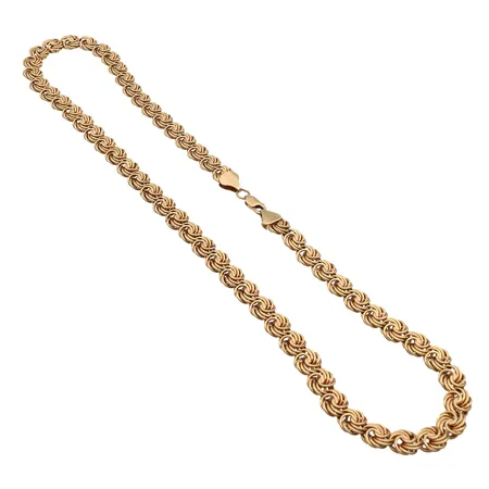 Kaulaketju, pituus 46,5cm, leveys 7mm, 585,  Paino: 13,3 g