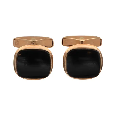 Onyx-kalvosinnapit, mitat 16x15mm, Alppikulta Oy, 585br,  Paino: 7,4 g