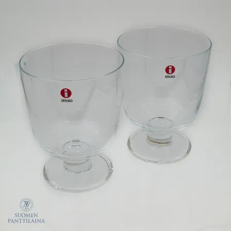 Kaksi juomalasia, Lempi, Iittala, design Matti Klenell, 34cl, kirkas