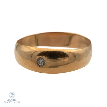 Viallinen timanttisormus 1xn.0.04ct, 750,  Paino: 3,7 g