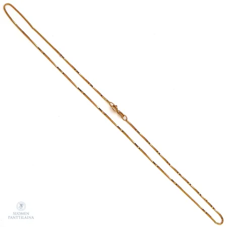 Venetsia-kaulaketju, käytön jälkiä, pituus 42cm,  Paino: 2,8 g