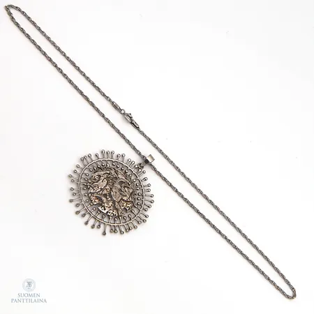 Kaulakoru Tapio Wirkkala, Täysikuu, pituus 45cm, riipuksen Ø 48mm, Kultakeskus, 830, Paino: 12,1 g