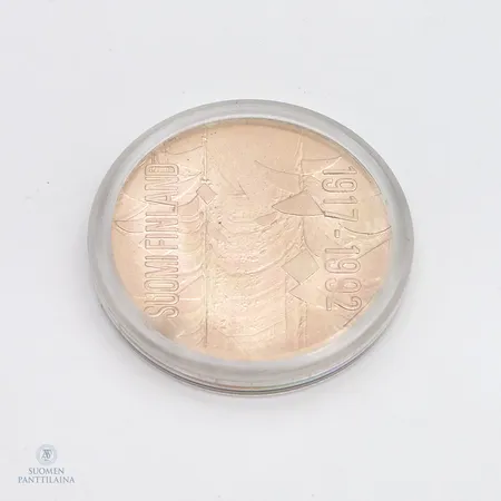 Itsenäinen Suomi 75 vuotta 1917-1992, nimellisarvo 100mk, 925, Paino: 24,4 g